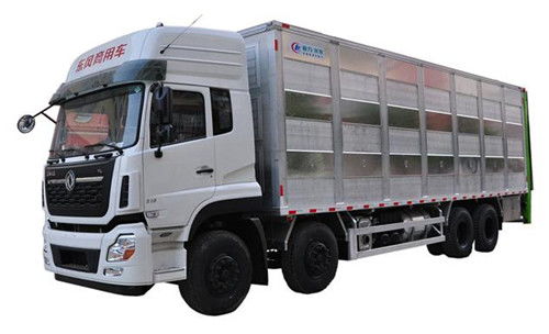 东风天龙前四后八9.6米铝合金畜禽运输车与吸污车 专业运输利器配置详解